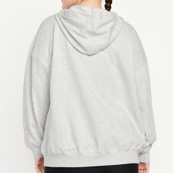 NWT OLD NAVY Oversized Full-Zip Hoodie Color: Light Gray Heather SIZE LARGE - Picture 6 of 7